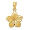 14K Yellow Gold Plumeria Floral Charm Pendant Charm Jewerly 24mm x 15mm